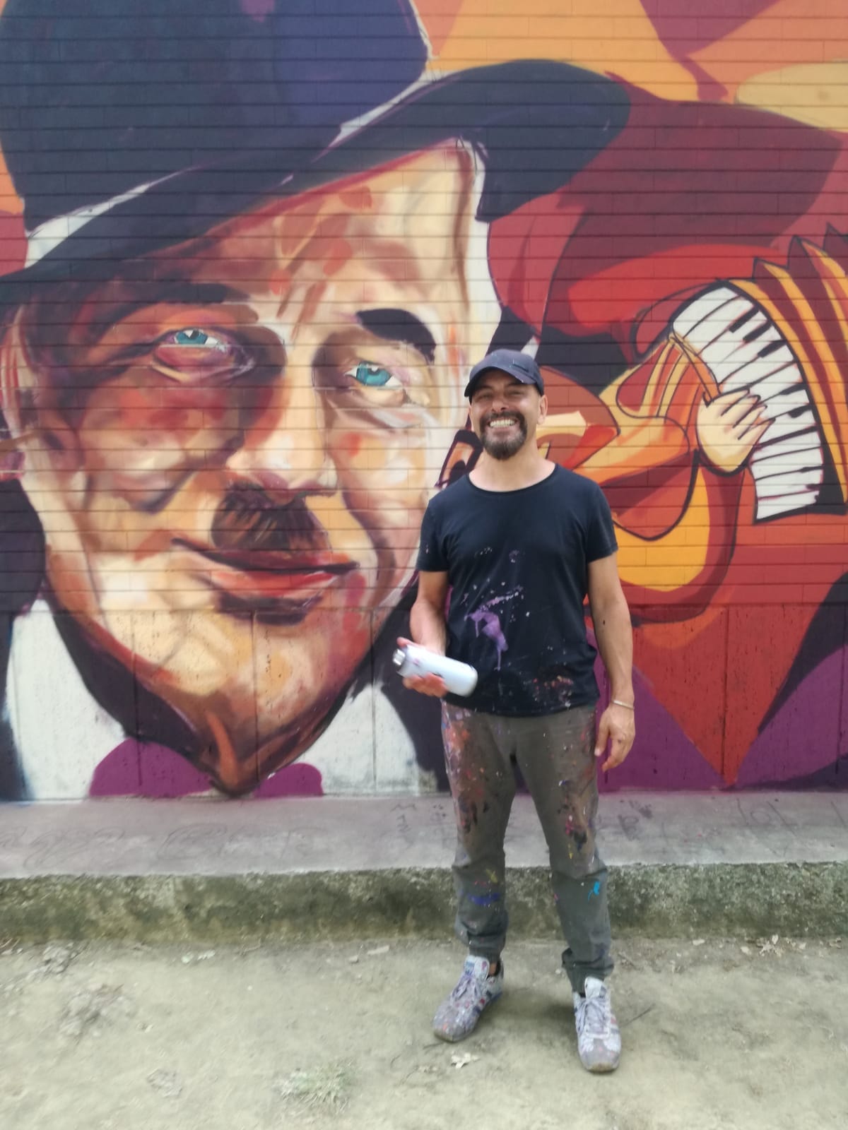 Castel-Bolognese-il-murales-dedicato-a-Ceroni-e-Utili-con-l-artista-Antonio-Kote-Cotecchia